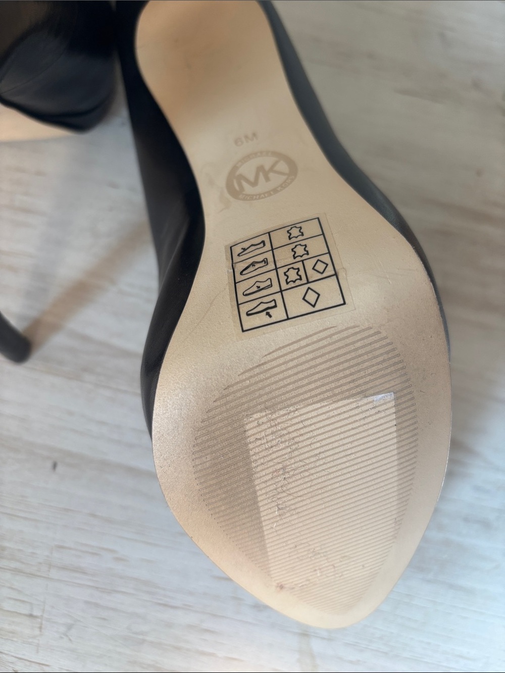Michael Kors Black Leather Round-Toe Pumps - Picture 5 of 5